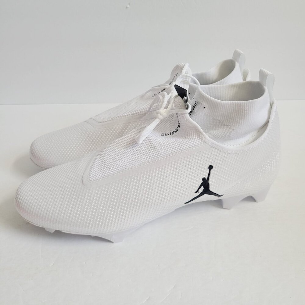 New Nike Jordan Vapor Edge Pro 360 Football Cleats Cv1668-103 Size 14.5 White